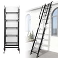 thumbnail image 3 of Ditregsr 9.5ft Foldable Aluminum Loft Staircase with 10 Steps, Portable Non-Slip Escape Loft Staircase with Handrail and Hooks Suitable for Dormitories, RVs and Home Lofts, 3 of 9
