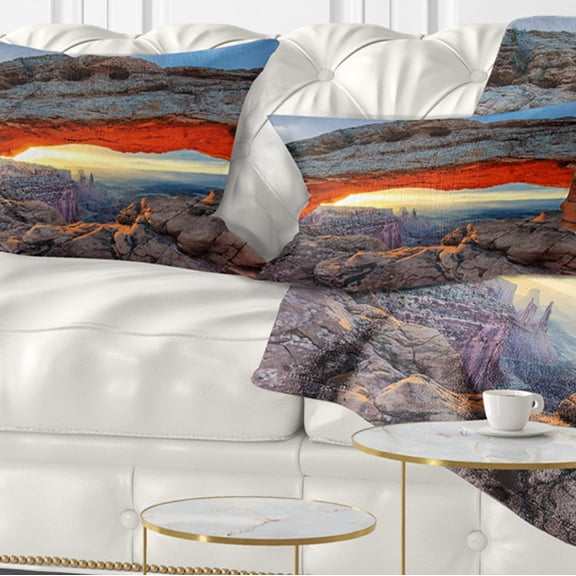Designart 12" x 20" Multi-color Polyester Throw Pillow