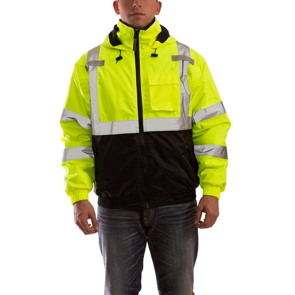 TINGLEY Standard High Visibility Insulated Jacket, Safety Green, XL CA2