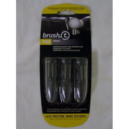 Brush T Pro Driver Tees (Black) 3pk Golf Brush-T Conforms NEW