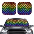 thumbnail image 2 of Fotbe Dragon Scales 2-Piece Car Windshield Sun Shade | Sun Blocker for Car Windshield | Foldable Automotive Interior Accessories for Sun Protection-Small, 2 of 7