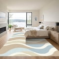 thumbnail image 3 of ODIKA 3'x5' Machine Washable Non-Slip Area Rug, Ivory & Beige Abstract Repeating Wave High Traffic Rug with Pad, Beige, 895250, 3 of 8