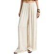 thumbnail image 2 of Vxararl Womens Wide Leg Flowy Palazzo Pants High Waist Flowy Fit with Drawstring Trousers Casual Beach Vacation Clothes, Summer Fall 2026 Palazzo Pants for Women Beige M, 2 of 7