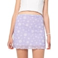 thumbnail image 1 of Franhais Women's Short Skirt Flower/Stripe Print High Waist Double Layer Design Slim Breathable Summer Skirt, 1 of 9