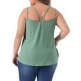 thumbnail image 4 of DARING DIVA Women's Plus Tank Tops Sleeveless Spaghetti Strap Loose Fit 1X Gray Green, 4 of 6
