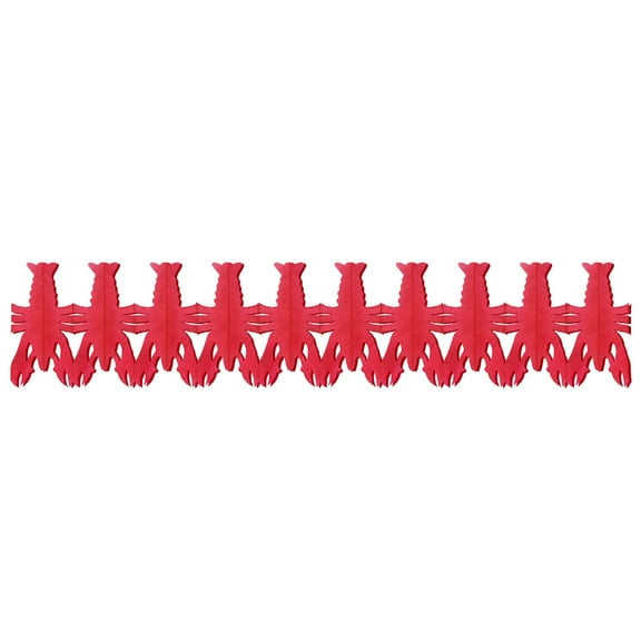 Beistle Set of 12 Red Paper Crawfish Design Hanging Garland 14'