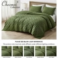 thumbnail image 5 of Chezmoi Collection Glen 3-Piece Crescent Stitched Quilt Set, Queen Size, Olive Green, Rayon Derived from Bamboo & Polyester Blended, Soft Breathable Cooling Bedspread for Hot Sleepers, 5 of 9