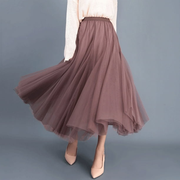  Mesh Skirt, Skin Friendly Pleated Women Mid Length Skirt  Breathable for Party for Daily (S) : Clothing, Shoes & Jewelry
