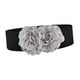 thumbnail image 1 of Cinturón elástico ancho para mujer, cinturón de moda con flores grandes para camisas largas y blusas. Flor gris, 1 of 9