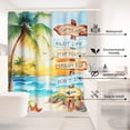 thumbnail image 2 of MIZHONA Ocean Beach Theme Shower Curtain Summer Seaside Coastal Fabric Bathroom Curtain Decoration with Hooks 72"X72", 2 of 7