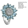 thumbnail image 6 of Mightlink Women Ring Bridal Shiny Cubic Zirconia Inlaid Sparkling Geometry Decoration White Aquamarine Sunflower Shape Wedding Engagement Ring Jewelry for Girlfriend, 6 of 6