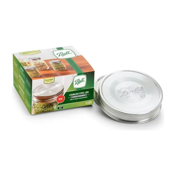 Caja 3pz Tapas De Acero Inoxidable Boca Ancha Almacenar Plateado Tapa