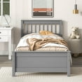 thumbnail image 3 of Yoneston Twin Bed Frame with Small Nightstand, Solid Pine Wood Twin Platform Bed Frame Set for Kids Teens Adults, Gray, 3 of 4