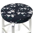 thumbnail image 3 of Daiia Lilies Flowers Stool Covers Round,Round Bar Stool Covers Waterproof Bar Chair Covers Washable Stool Cushion Slipcover for 12-14 Inch Chair-13 inch, 3 of 7