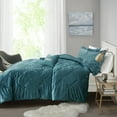 Home Essence Alyssa Diamond Quilted Teal Velvet 4 Piece Comforter Set
