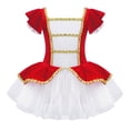 thumbnail image 5 of Aislor Girls Ruffles Sleeve Tutu Xmas Dance Dress Miss Santa Cosplay Gown Red 4, 5 of 7