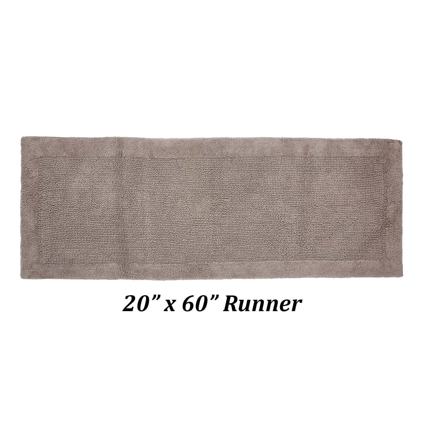 Better Trends 20"x 60" Premium Bathroom Runner Rug 100% Cotton Soft Reversible Tufted Bath Mat Water Absorbent Ideal for Easy Care in Bathroom and Shower Areas, (Beige)- Edge Collection