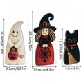 thumbnail image 7 of Vintage Halloween Wooden Ornament, Set Of 3 Witch Ghost Black Cat Statue, Rustic Farmhouse Halloween Decoration for Indoor Mantels, Shelves, Tray, 7 of 7