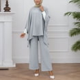 thumbnail image 2 of Elegant Women'S 2-Piece Cape Tunic & Wide-Leg Palazzo Pants Set - Flowy Casual Outfit For Daily & Dressy Occasions, 2 of 6