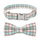 thumbnail image 1 of Collar para perro con hebilla de aleación de algodón, a cuadros, con lazo para mascotas, círculo para perros, 1 of 5