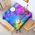 thumbnail image 2 of Colorful Tie Dye Pattern Square Tablecloth,Waterproof Square Table Cover,Wipeable Spillproof Washable Table Cover for Home Kitchen Party Decor 52"x52"(132x132cm), 2 of 6