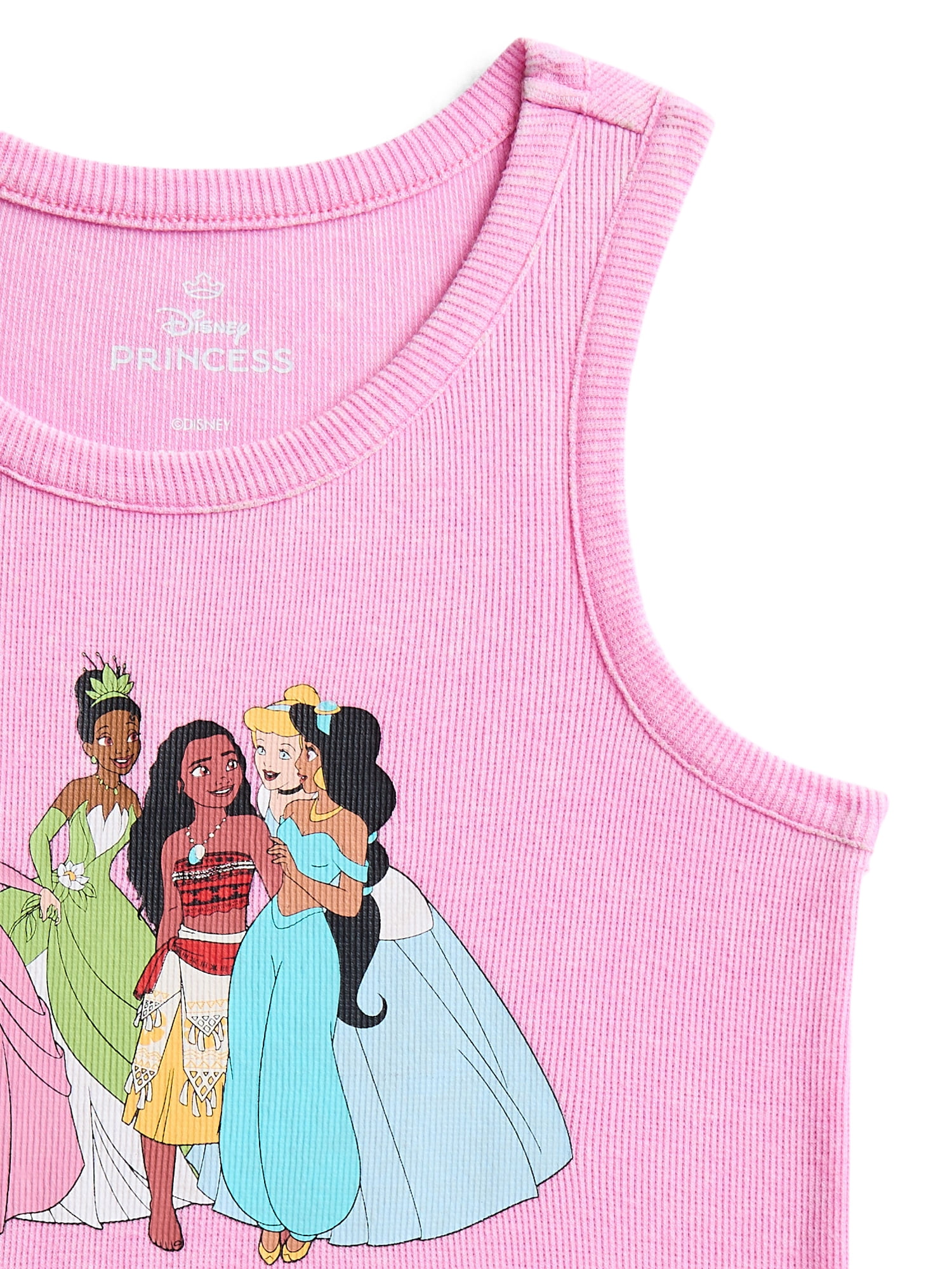 Disney Princess Girls Princess Vibes Mineral Wash Graphic Tank Top, Sizes 4-16