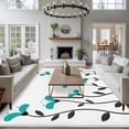 thumbnail image 3 of Large Area Rugs for Living Room Bedroom, Teal Green Floral 6'x9' Rug Washable Carpet Runner Indoor Outdoor, Abstract Botanical Flower Leaf Artwork Non Slip Floor Mats Rug for Kitchen, Playroom, 3 of 8