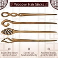 thumbnail image 3 of 4 PCS Wooden Hair Sticks Japanese Hair Chopstick for Women Bun Maker, Chinese Chopstick Hair Pins for Women Long Hair, 3 of 6