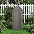 thumbnail image 3 of Bifanuo Large Outdoor Storage Shed with Door & Shelf - Weatherproof Gray Garden Tool Cabinet with Hooks for Backyard, Patio, Lawn, 3 of 11