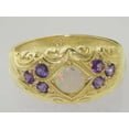 thumbnail image 3 of LBG 14k Yellow Gold Real Genuine Opal and Amethyst Womens Band Ring - Size 7, 3 of 6