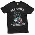 thumbnail image 2 of Funny Japanese Cat T-Shirt Espresso Depresso Shirt Humor Shirt Humorous Saying Gift Tee (Medium Navy Blue), 2 of 6