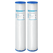 Pleated Water Filter Cartridge, Membrane Solutions Sediment Water Filter Replacement 50 Micron | 20"x4.5" | 2 Pack