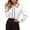 A-White195, variant on Womens Blouse Black White Trim Tie Collar Long Sleeve Button-Down Shirts Chic Slim Work Spring Daily Lady Clothes