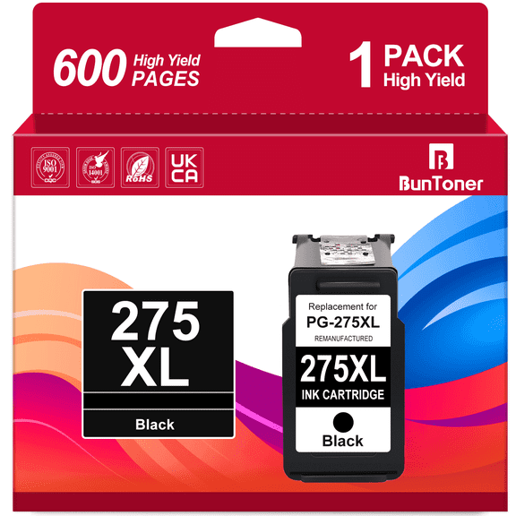 275XL Black Ink Cartridges Compatible for Canon 275 PG-275 Black Ink for Canon Ink 275 XL for Canon Pixma TS3722 TR4722 Printers (1 Black)