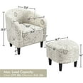 Upholstered Contemporary Club Chair and Ottoman Set Accent Armchair
