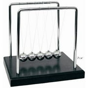 Newton's Cradle with 1 Inch Balance Balls and 7.25" x 4.6" Black Wooden Base