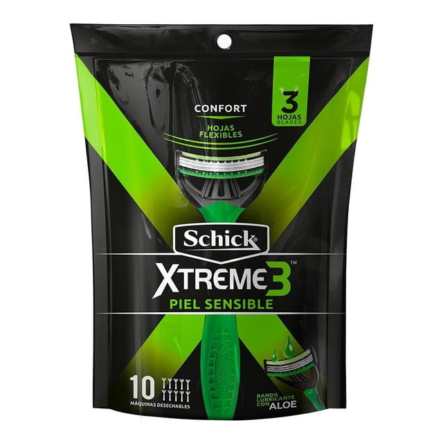 Máquina para afeitar Schick Xtreme 3 piel sensible 10 pzas