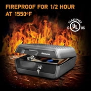 SentrySafe CHW30100 Fire/Water Resistant Chest Safe with Key Lock, 0.36 Cu-Ft., Charcoal Gray