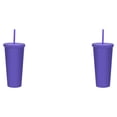 thumbnail image 4 of Yuarrent Botella de agua Frasco de vacío Vaso con pajitas Suministros para exteriores multicolores Morado oscuro 2Conjunto, 4 of 6