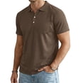 thumbnail image 2 of Mens Classic Short Sleeve Polo Shirts Cotton Blend with Front Pocket,Business Casual Golf Tops for Work Coffee 2XL, 2 of 6