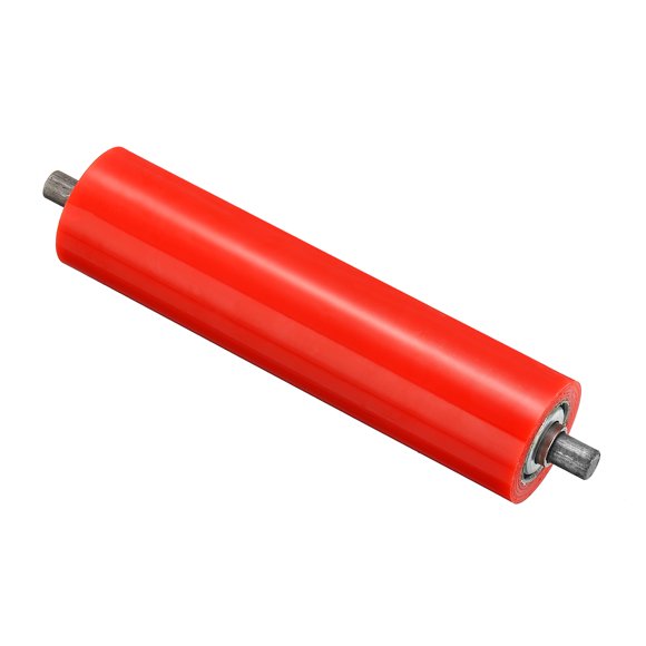 Uxcell Polyurethane Stainless Steel Coated Conveyor Roller 2" Diameter 8" Length, Red 1 Pack