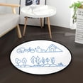 thumbnail image 5 of Simplified Township Illustration Memory Foam Bath Mat 36" Absorbent Rug with Non Slip Base and 4 Bonus Pads, 5 of 6