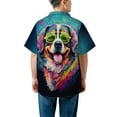 thumbnail image 5 of Hippie Bernese Mountain Dog Portrait oil painting Watercolor Tie-dye Vintage Hawaiian Shirt Breathable Summer Unisex Merch Berner Lover Gifts - 00015, 5 of 6