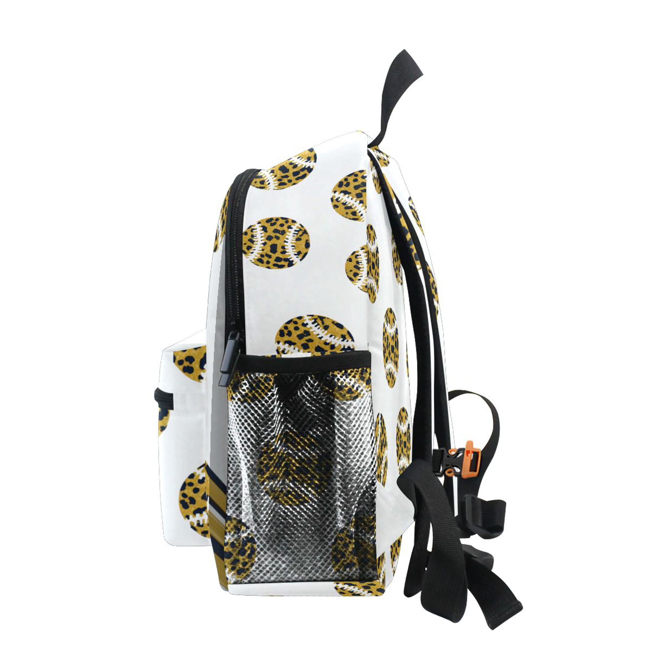 Leopard Baseball Pattern Mini Backpack Cute Small Backpack with Chest Strap and Whistle Ages 3-8