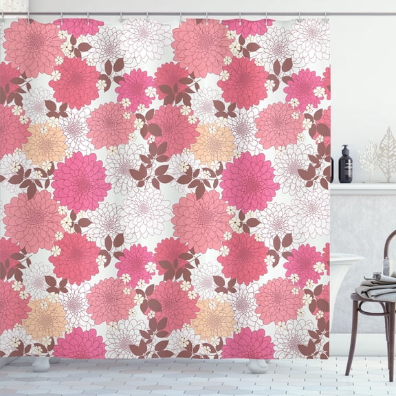 Ambesonne Floral Shower Curtain, Bloom Bouquet Romance, 69"Wx84"L, Pink Grey