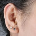 thumbnail image 5 of Yesbay Women Punk Steel Barbell Ear Cartilage Helix Tragus Stud Earring Bar Piercing-Steel, 5 of 7
