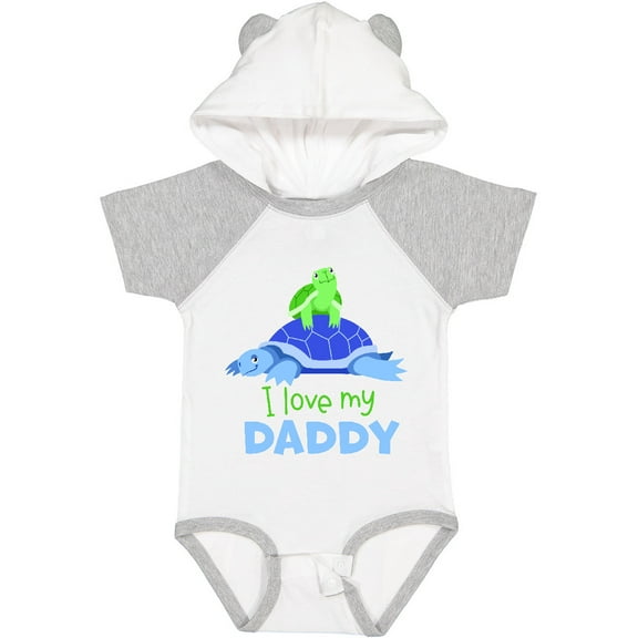 Inktastic I Love My Daddy Cute Turtle Family Boys or Girls Baby Bodysuit