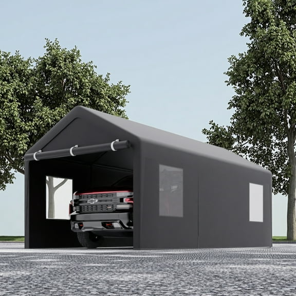 Portable Outdoor Garage Tent-Heavy-Duty Canopy for Weddings, Markets & Car Protection
