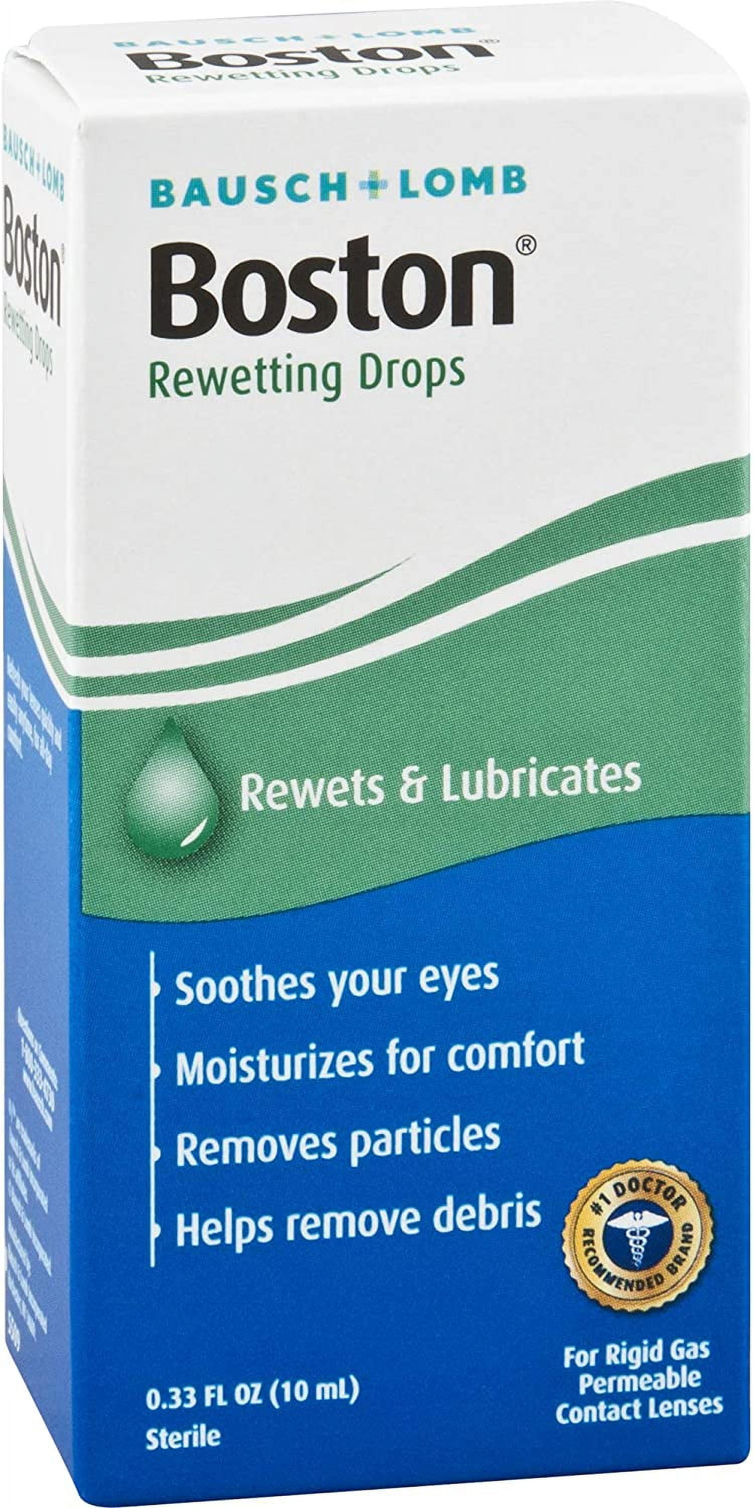 Boston® Rewetting Drops for Rigid Gas Permeable Contact Lenses - from Bausch + Lomb, 0.34 fl oz (10 mL) - Pack of 5
