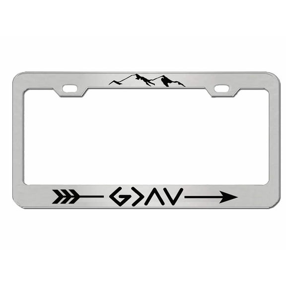 God is Greater Style Heavy Duty Metal License Plate FrameCar Accessories Car Tag Holder Cover